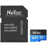 Netac P500 MicroSDXC Class 10 UHS-I U1 80/20 MB/s 64GB +SD Adapter