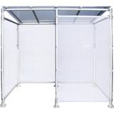 Hinged Doors PROCITY ECO smokers' shelter, with cladding, width 2506 mm, silver