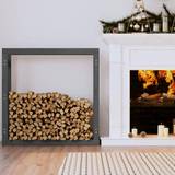 vidaXL Firewood Rack Grey 100x25x100 cm Solid Wood Pine grey