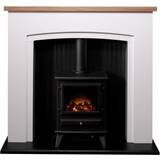 Electric stove suite Adam Siena Stove Suite in Pure White with Hudson Electric Stove in Black, 52 Inch