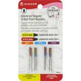  SINGER 04800 Universal Regular Point and Ball Point Sewing  Machine Needle, Assorted Sizes, 8-Count