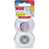 Nuk Space Night Soother 0-6m, 2 Pack Pink