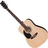 Encore LH-EW100N Left-Handed Acoustic Guitar Bundle Natural, Brown