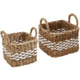 Premier Housewares Set of Two Square Seagrass Baskets Basket