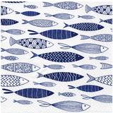 Efco Anniversary House Tiflair Shoal of Blue Fish Lunch Napkins 3 ply