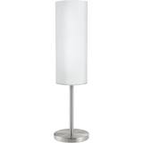 White Table Lamps Eglo Troy White/Brushed Steel Table Lamp 46cm