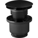 Black Powder Coated Brass Slotted Button Waste Basin Plug Sink Click Clack