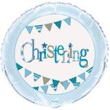 Text & Theme Balloons Unique Blue Bunting Christening Standard Balloon