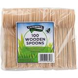 Disposable Cutlery Natural Birchwood Biodegradable Spoon Pack 100 139576