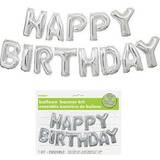 Letter Balloons Unique Party Happy Birthday Balloon Banner Kit (Silver)