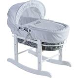 Kinder Valley Sleepy Little Owl Grey Moses Basket with Rocking Stand Deluxe Body