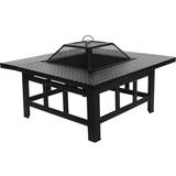 Trueshopping 4 Square Fire Pit, BBQ Grill, Ice Cooler, & Tabletop