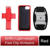 Red Armbands Griffin Light-weight Fast Clip Armband and Clip for Phone 5/5s, Red