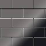 Mosaic tile massiv metal Titanium Smoke mirror dark grey 1.6mm thick Subway-Ti-SM