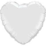 Text & Theme Balloons Qualatex 18" White Plain Heart Foil Balloon