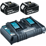 Makita Batteries Batteries & Chargers Makita DC18RD 18V lxt Twin Port Charger with 2x 5.0Ah Batteries