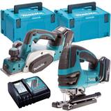 Makita 18v planer Makita T4T8080TJ 18V 82mm Planer Jigsaw Twin Pack with 2 x 5.0Ah Batteries & Charger in Case:18V