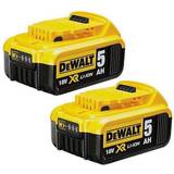 Batteries & Chargers Dewalt DCB184-XJ XR Lithium-Ion Battery, 5Ah, 18V, Pack of 2