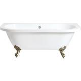 Freestanding Bathtubs on sale Milano Richmond White Traditional Bathroom Double Ended Roll Top Bath with Gold Ball Claw