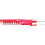 Red Hair Combs Pro Tip Hairdressing Lifter Comb with 5 Metal Pins PTC09