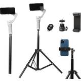 Osmo mobile PellKing 2in1 Tripod Extension Rod 59in Adjustable Selfie Stick with Phone Clip for DJI OM4 5/Osmo Mobile 3 2/Feiyu Zhiyun and More Hand Held Gimbal Stabilizer Accessories