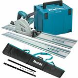 Makita plunge saw Makita SP6000J1 165mm Plunge Saw 240V with 2 x 1.5m Guide Rail in Bag Connector & Case