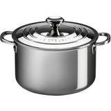 Le Creuset Stockpots Le Creuset Signature Stainless Steel 28cm Uncoated Stockpot with lid