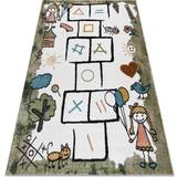 Dywany Łuszczów Carpet FUN Hop for Children Hopscotch Animals Green 47.2x66.9"
