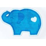 Blue Rugs Kid's Room Homescapes Cotton Washable Tufted Blue Elephant Rug
