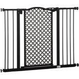 Home Safety on sale Pawhut 74-105 cm Pet Safety Gate Pressure Fit Stair with Double Locking, Black