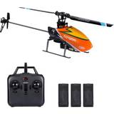 C129 RC Helicopter 4CH Mini Aileronless Helicopter 6-axis Gyro Remote Control Altitude Hold Helicopter RC Aircraft for Adult Kids,Orange,3 Batteries