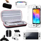 Nintendo switch oled Benazcap Case Compatible with Nintendo Switch OLED Model 2021, 14 Accessories Kit with Carry Case, Clear Screen