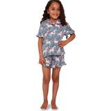 Multicoloured Night Garments Children's Clothing Chi Chi London Girls Unicorn Print Short Pyjamas in Multi