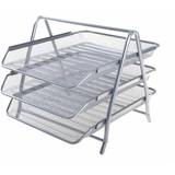 Mesh Front Load 3-Tier Letter Tray Silver