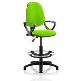 Adjustable Backrest - Green Gaming Chairs Dynamic Eclipse I Lever Task Operator Chair Lime Fully Bespoke Colour With Loop Arms with Hi Rise Draughtsman Kit