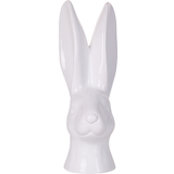Beliani Figurines Beliani Accent Bunny Head Easter Decoration Ceramic Figurine