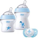 Chicco Baby Bottle Feeding Set Chicco Natural Feeling Blue Presentförpackning för spädbarn Boy