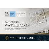 Saunders Waterford 10 x7 100% cotton white CP 20 sheet block 300gsm watercolour paper