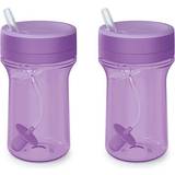 Nuk Sippy Cups Nuk Everlast Weighted Straw Cup 10 oz. 2-Pack Purple