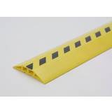 Plastic cable duct, for cables and hoses with Ã up to 10 mm, black/yellow, 2 chambers, length 3 m