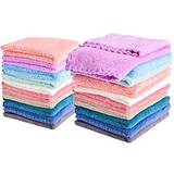 Washcloths on sale Kyapoo 20 Pack Baby Washcloths Microfiber Coral Fleece Extra Absorbent and Soft for Newborns, Infants and Toddlers
