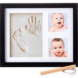 Baby Handprint Kit Clay Footprint Keepsake Kit, Baby Prints Photo Frame, Infant Picture Frame, Baby Shower Gifts for Boy or Girl, Newborn Keepsakes (Black)
