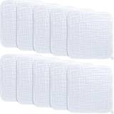 Baby Washcloths, Muslin Cotton Baby Towels, Large 10”x10” Wash Cloths Soft on Sensitive Skin, Absorbent for Boys & Girls, Newborn Baby & Toddlers Essentials Shower Registry Gift (White, Pack of 10)