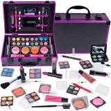 Gift Boxes & Sets Shany Carry All Makeup Train Case with Pro Teen Makeup Set, Makeup Brushes, Lipsticks, Eye Shadows, Blushes, and more Purple