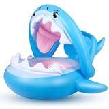 Flyboo Swimming Shark Pool Float with Inflatable Canopy