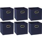 Household Essentials 11 H W D Blue Fabric Cube Storage Bin 6-Pack Basket