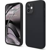 Elago Compatible with iPhone 12 Mini Case, Liquid Silicone Case, Full Body Protection (Screen & Camera Protection) for iPhone 12 5.4 Inch (Black)