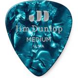 Jim Dunlop Celluloid Guitar Picks, Medium, Turquoise Pearloid, 72-Pack