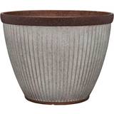 Southern Patio Westlake Large Silver with Bronze Trim High-Density Resin Planter, Galvanized