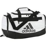 adidas Defender 4 Small Duffel Bag, Two Tone White/Black, 11.75"x20.5"x11"